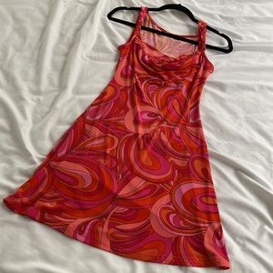 Fun 70s Print Mini Dress